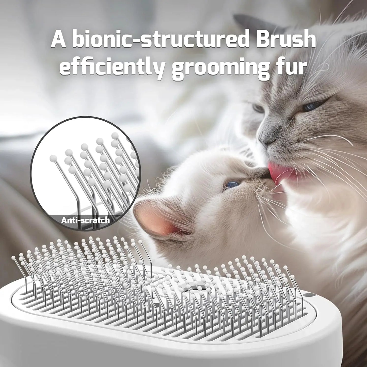 Brosse vapeur auto-nettoyante pour chat et chien