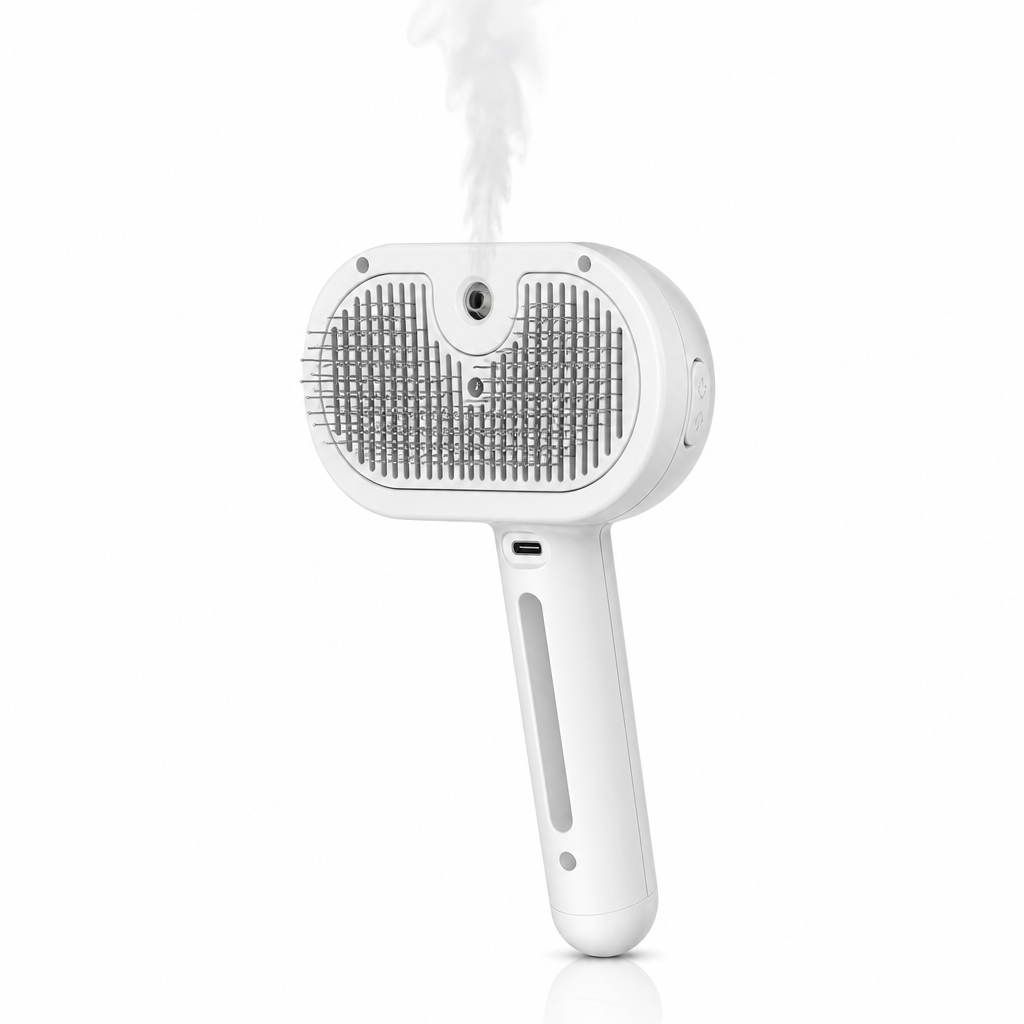 Brosse vapeur auto-nettoyante pour chat et chien