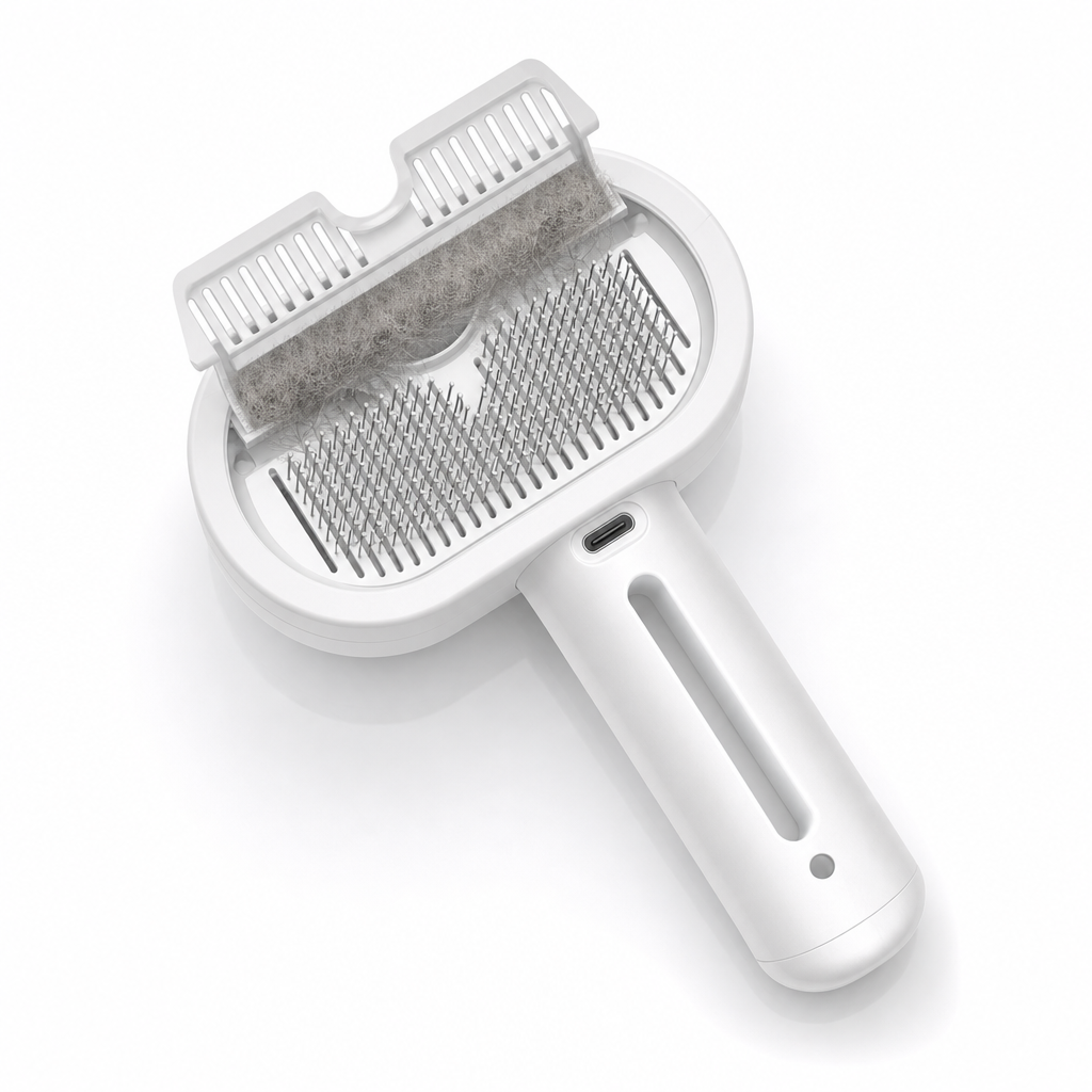 Brosse vapeur auto-nettoyante pour chat et chien