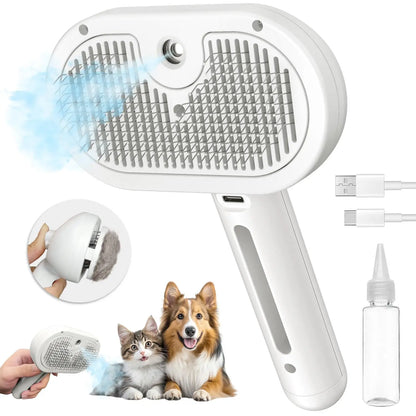 Brosse vapeur auto-nettoyante pour chat et chien